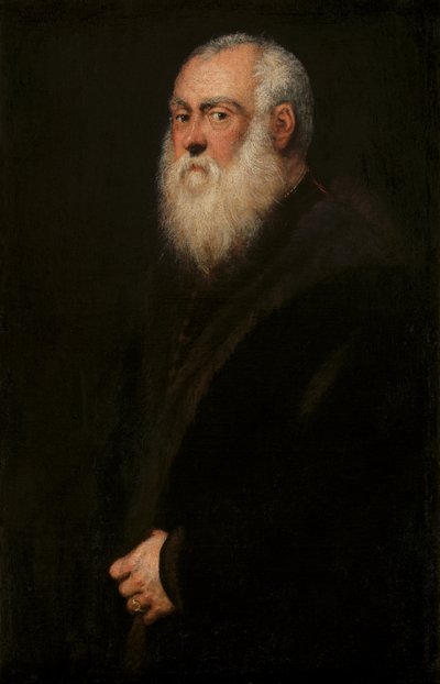 Hombre con barba blanca de Jacopo Robusti Tintoretto